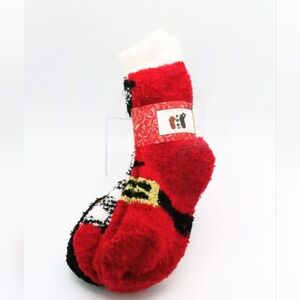 Rae Dunn womens Fuzzy Soft Christmas Socks-set Of Three New